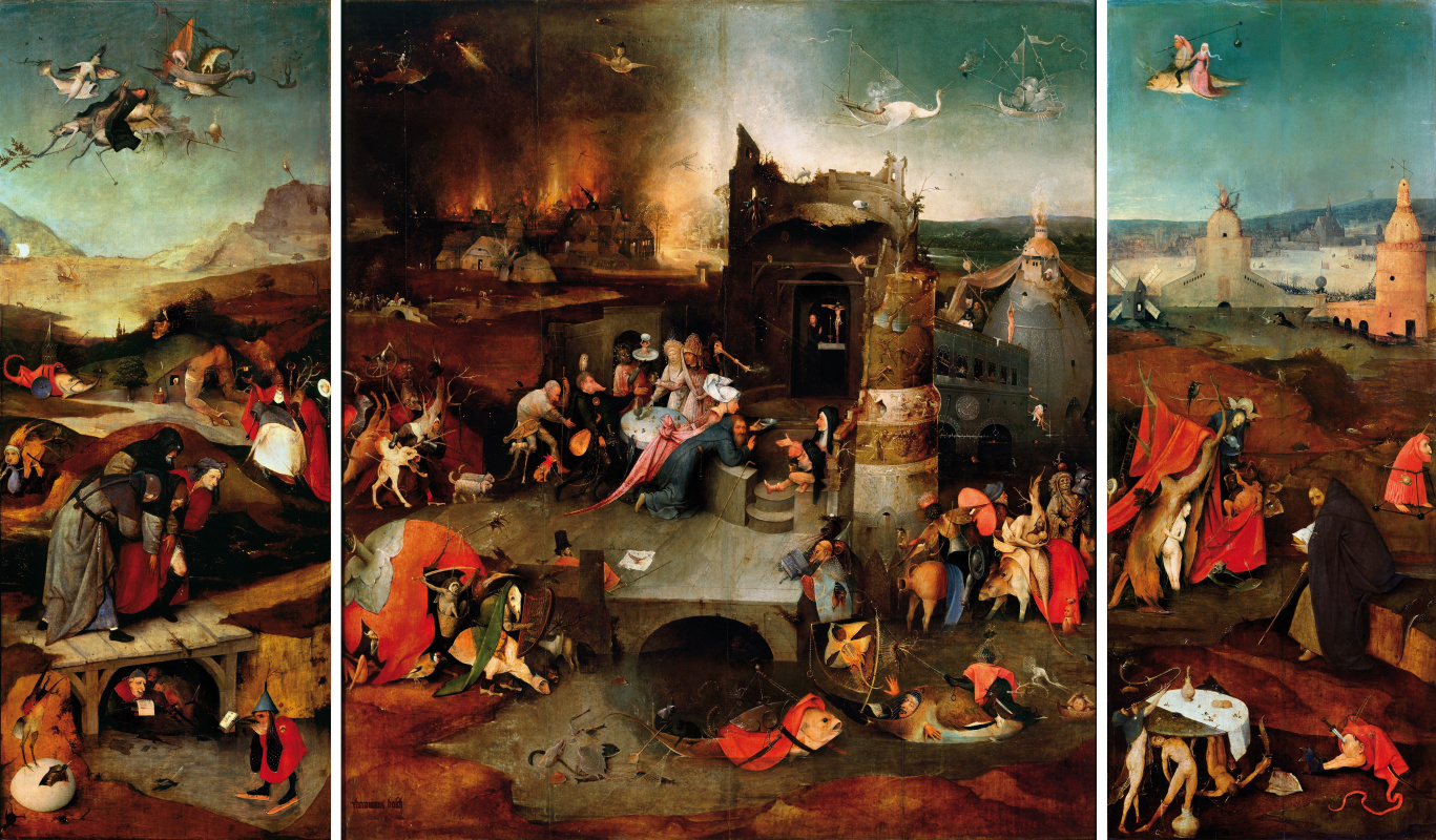 Hieronymus Bosch. The temptation of St. Anthony. Triptych