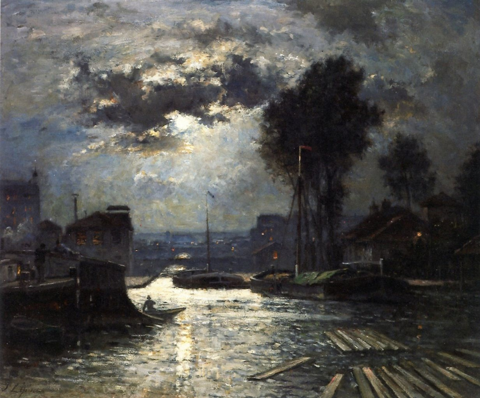 Stanislas Victor Eduard Lepin. 运河圣但尼，从码头的看法