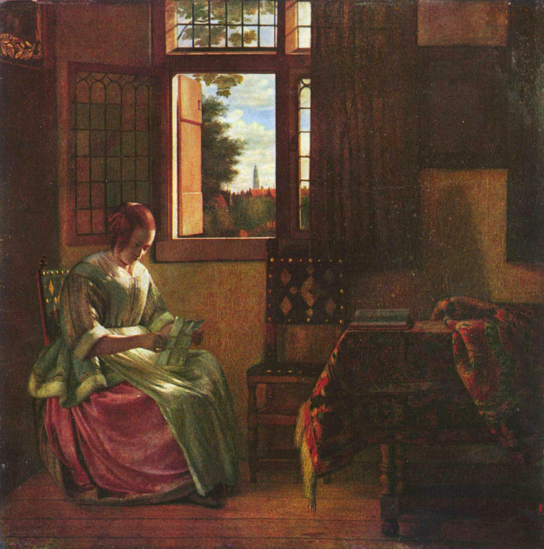 Pieter de Hooch. Woman reading a letter