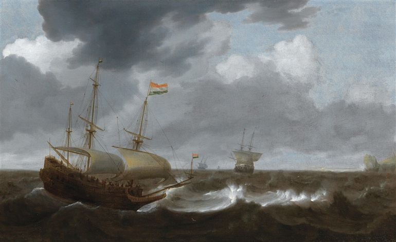 Ian Porcellis. Ships in a stormy sea