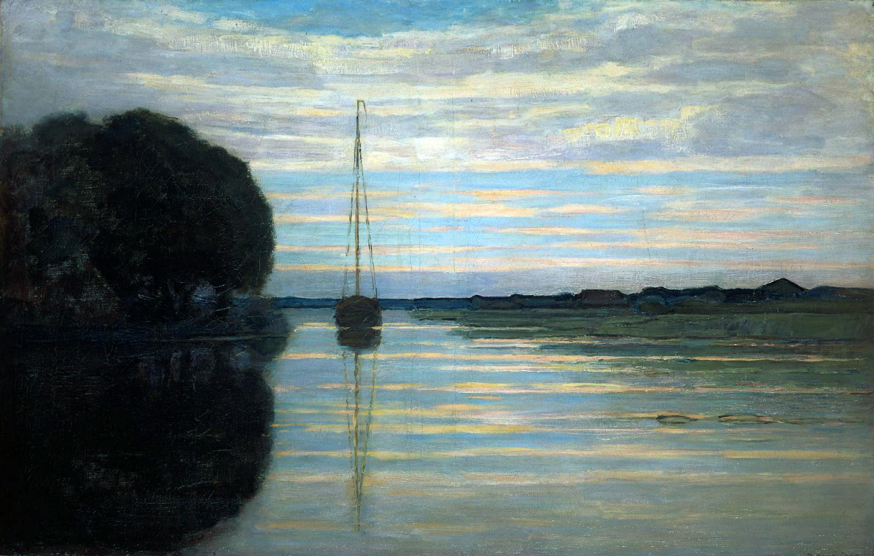 Piet Mondrian. River view from the boat