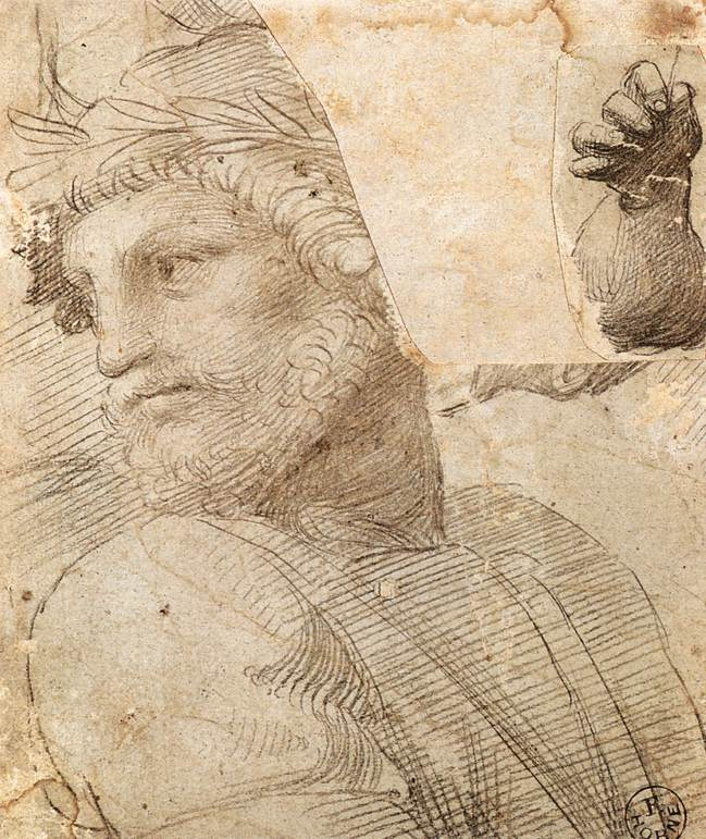 Raphael Sanzio. Sketch for the head of a poet