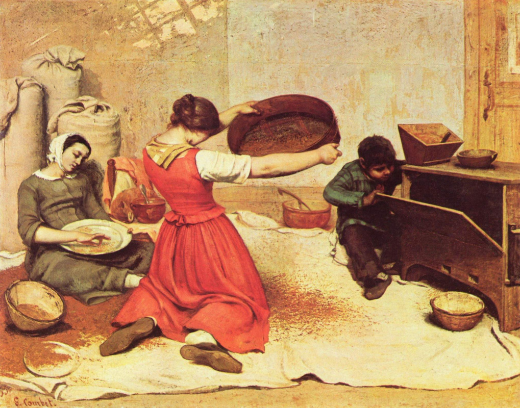 Gustave Courbet. Sieving grain