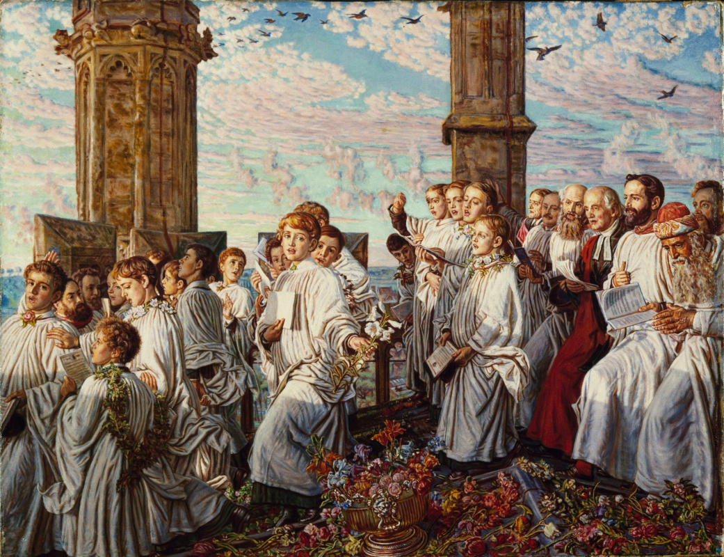 William Holman Hunt. The welcoming ceremony of the month of may, in Magdalen College, Oxford