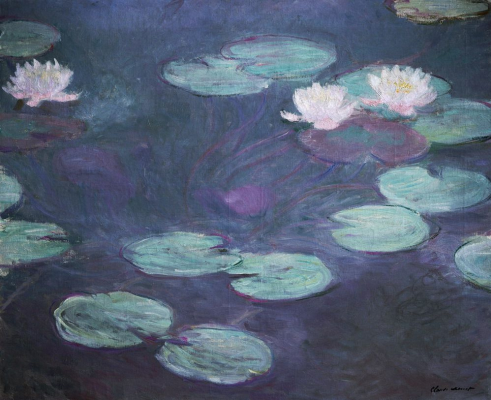 Claude Monet. Water lilies in pink