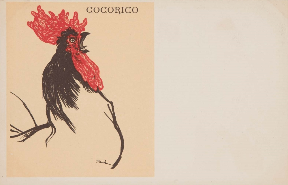 Theophile-Alexander Steinlen. The drawing for the cover of the magazine "Cocorico"