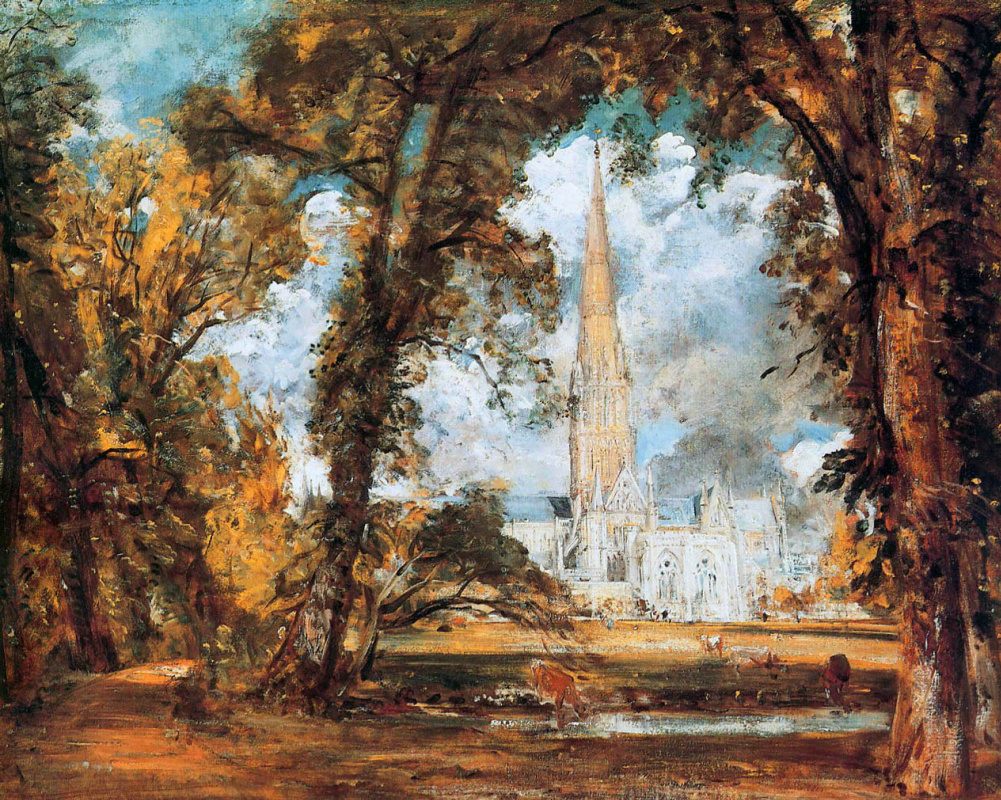 Джон Констебл. Kathedrale von Salisbury. Skizze
