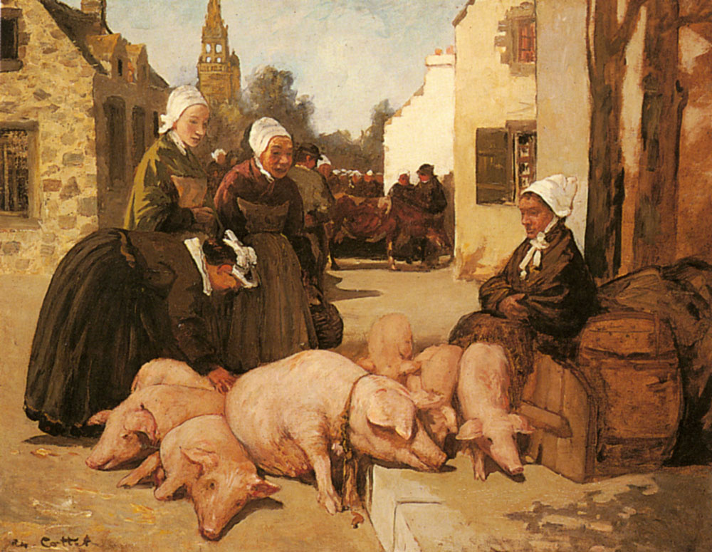 Charles Cottet. Selling cattle