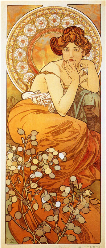 Alfonse Mucha. Topaz. A series of gems