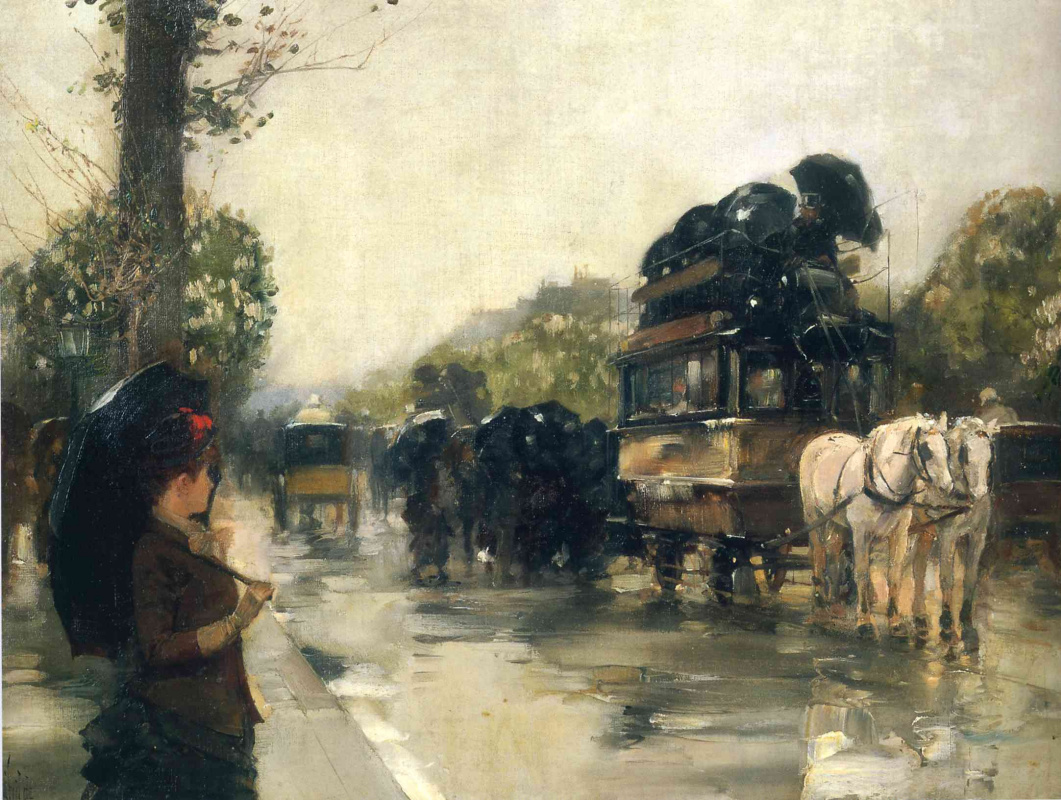 Childe Hassam. April showers, Champs elysées, Paris