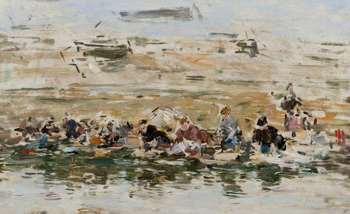 Eugene Boudin. Laundresses at work