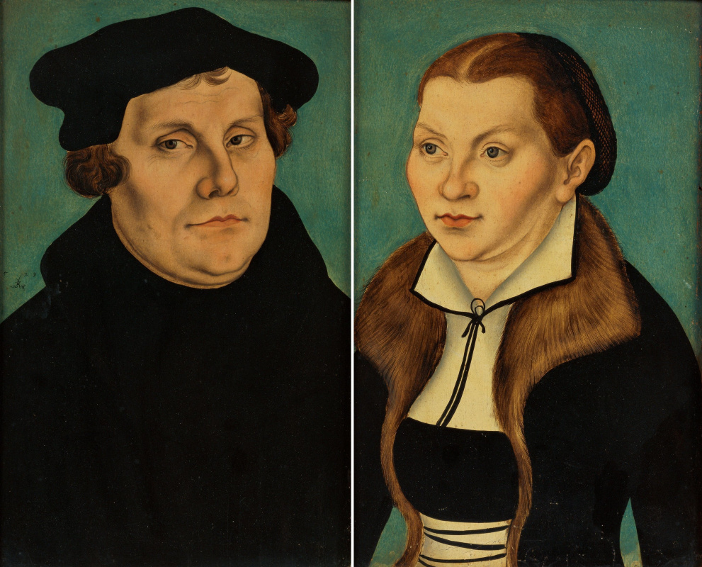 Lucas Cranach the Elder. Diptychon Porträt von Martin Luther und seiner Frau Katharina Bora