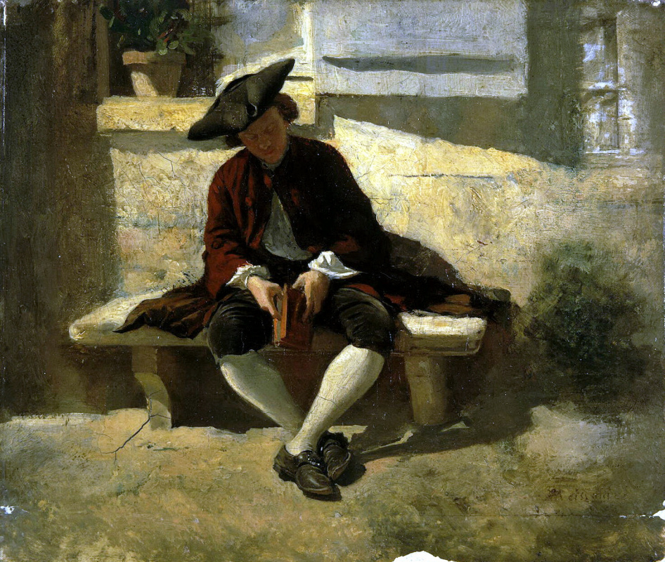 Jean Louis Ernest Meissonier. A young man with a book