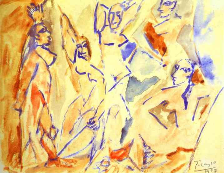 Pablo Picasso. Les demoiselles d'avignon (sketch)