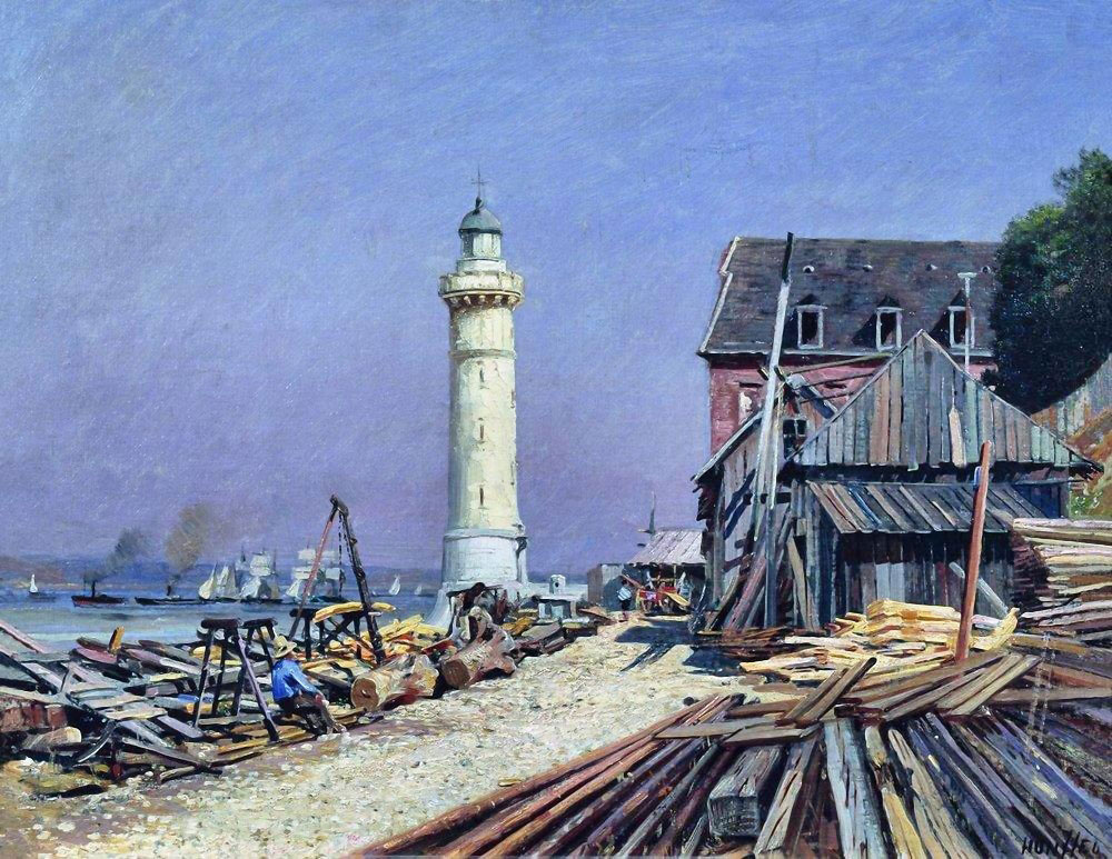 Alexey Petrovich Bogolyubov. Lighthouse. Shipyard in Honfleur