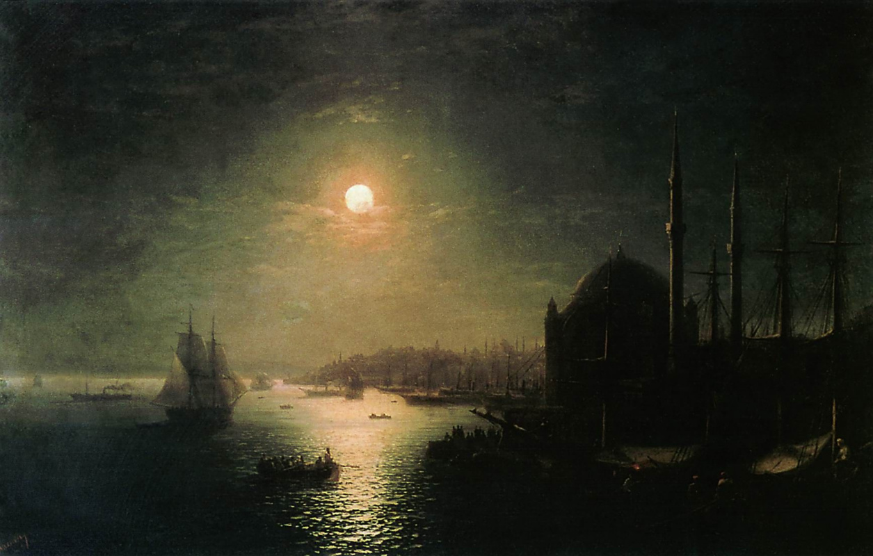 Ivan Aivazovsky. Notte al chiaro di luna a Costantinopoli