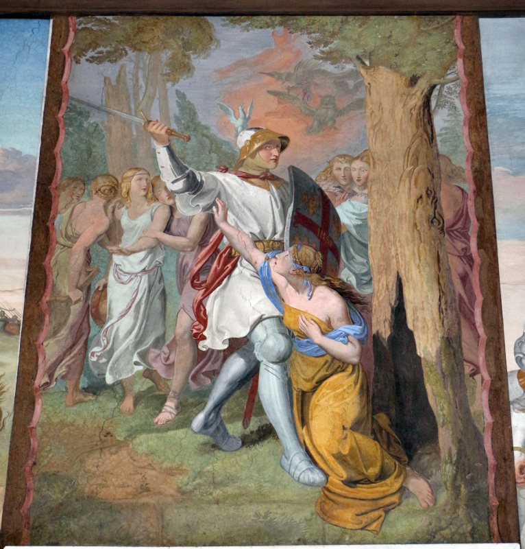 Johann Friedrich Overbeck. The frescoes of the villa Massimo, Tasso Hall: Armida Disarmed Rinaldo