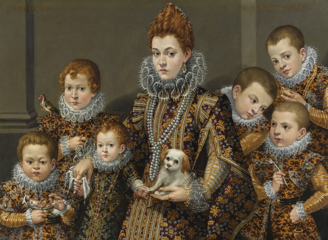 Lavinia Fontana. Portrait of Bianca degli Utili Maselli with her six children