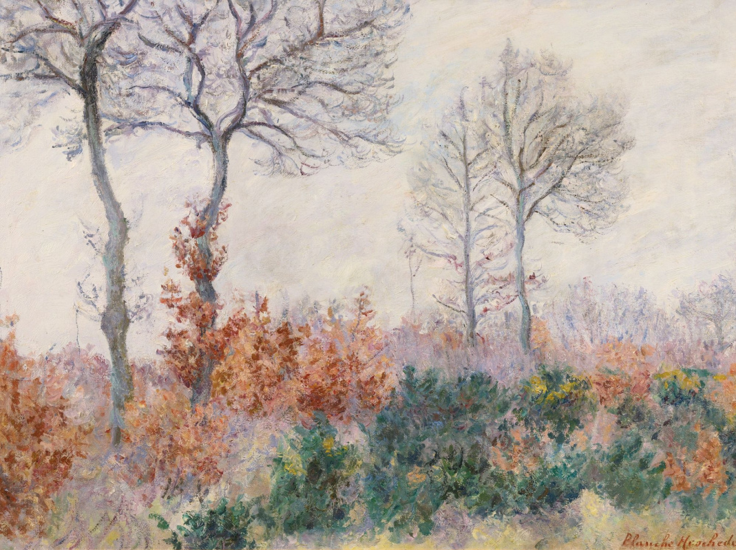 Blanche Oshede-Monet. The autumn trees (winter Effect)