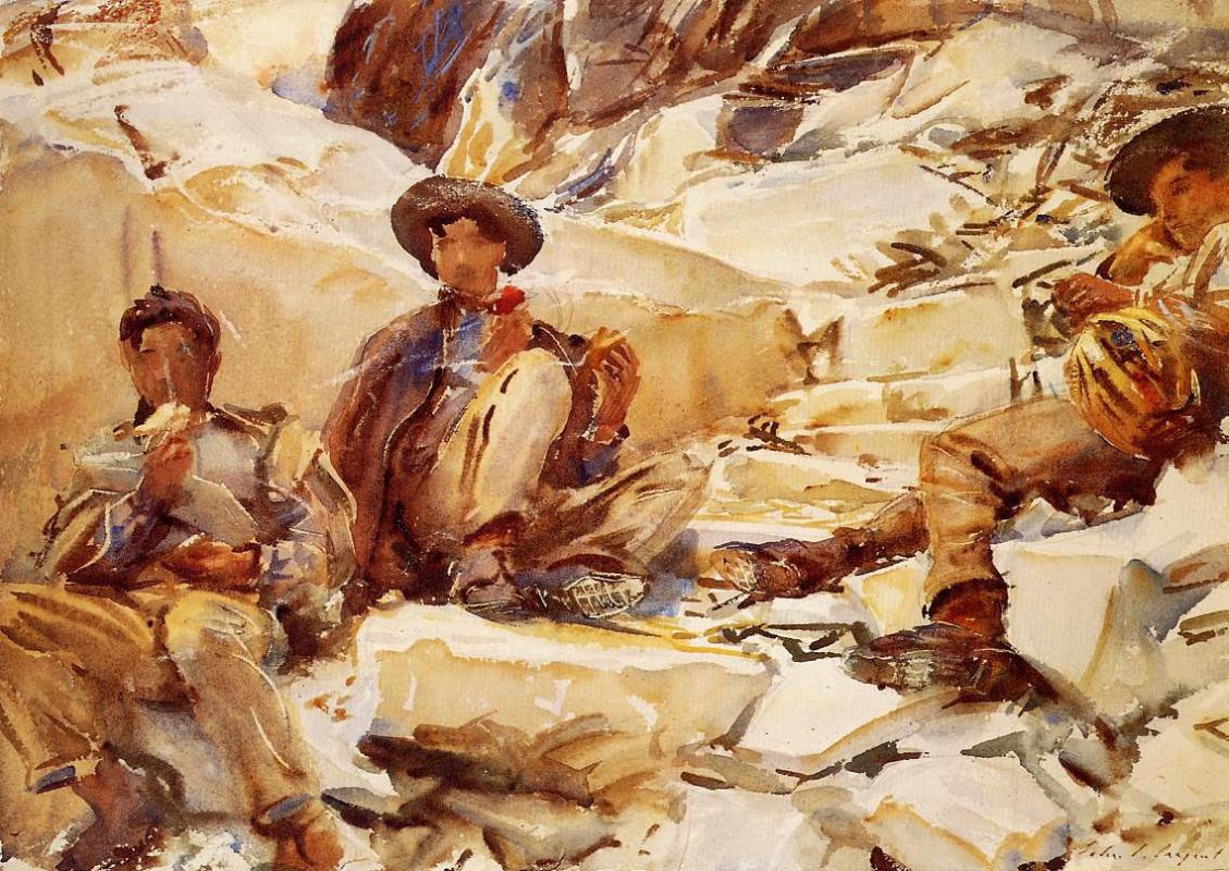 John Singer Sargent. Carrara: working