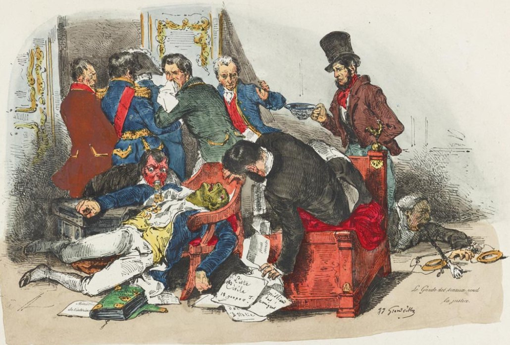 Jean Ignace Isidore Gérard Grandville. Ministers attacked by cholera