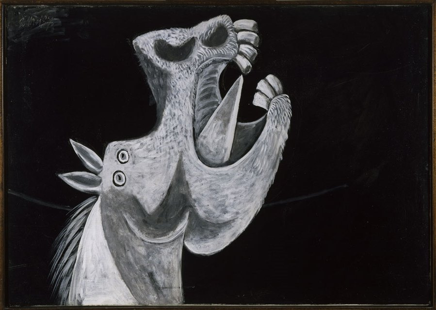 Pablo Picasso. The horse's head. Sketch for "Guernica"