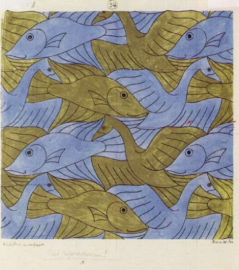 Maurits Cornelis Escher. Bird, Fish (No. 34)