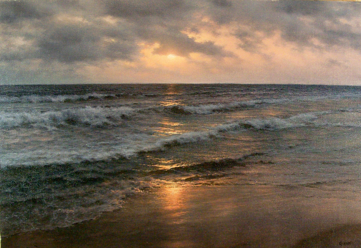 German Aleksandrovich Kulikov. Sunset in the Indian Ocean.