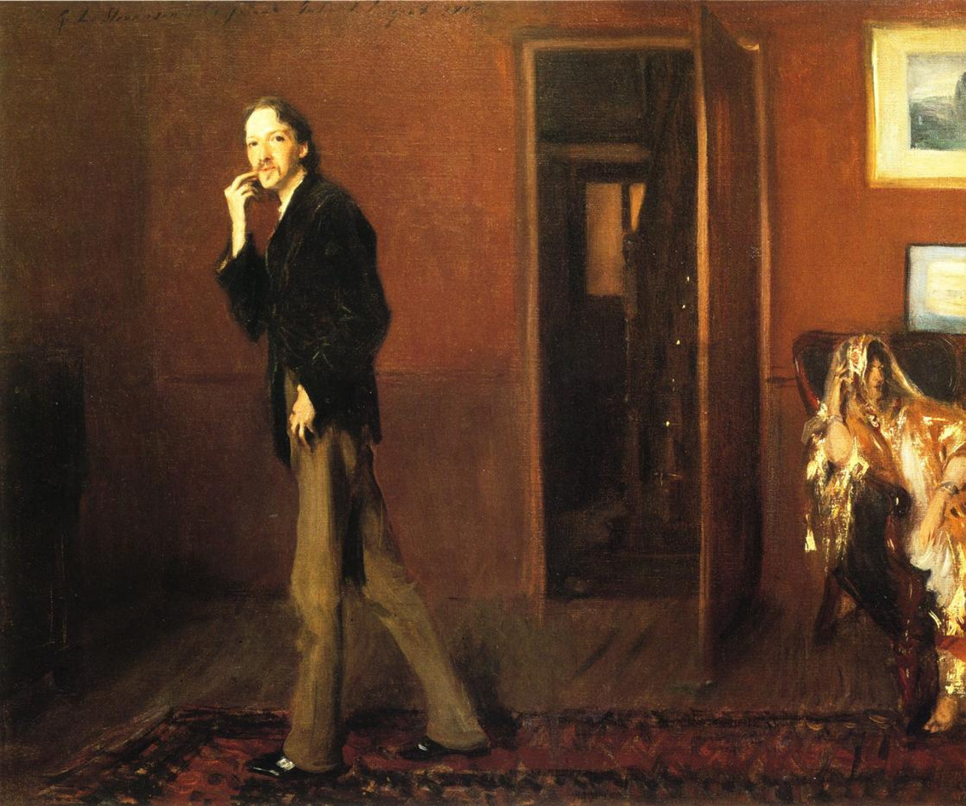 Robert Louis Stevenson and his wife, 1885, 62×52 cm by John Singer