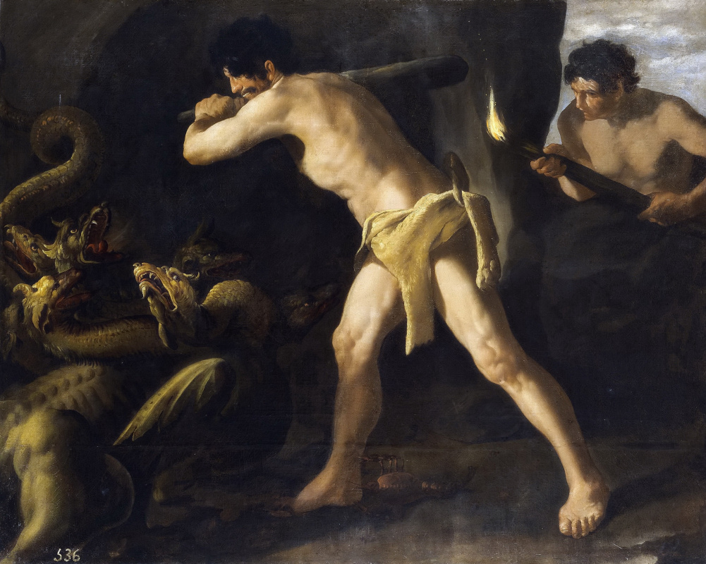 Francisco de Zurbaran. The battle of Heracles with the Lernaean Hydra