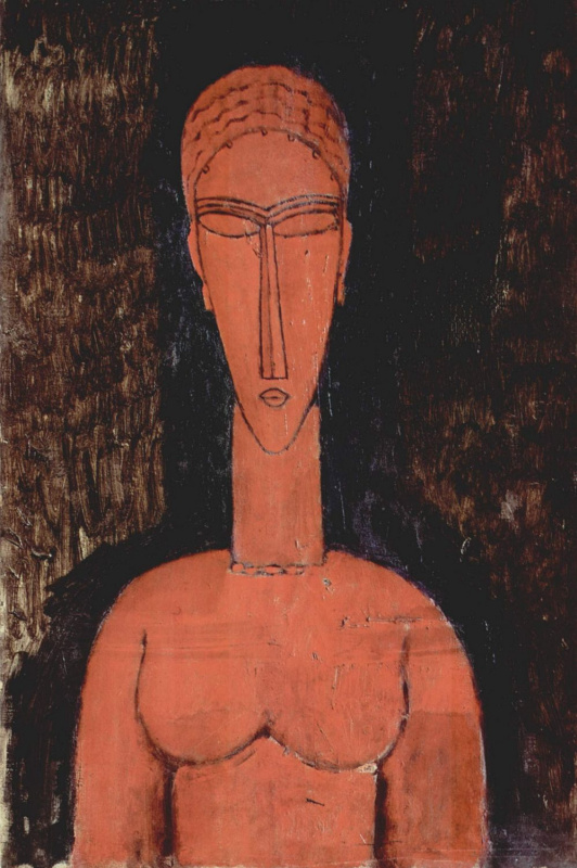 Amedeo Modigliani. Bust red