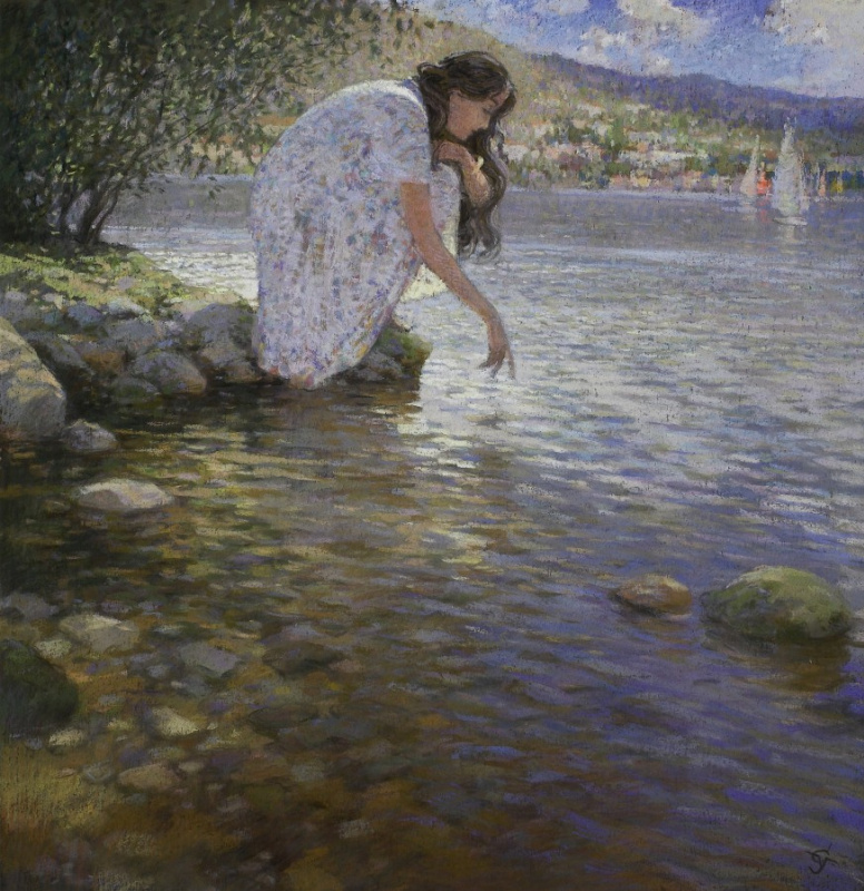 Sergey Evgenievich Usik. Girl by the water