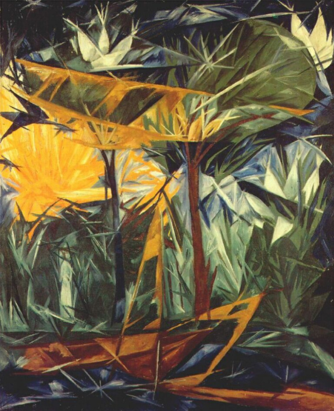 Natalia Goncharova. Yellow and green forest