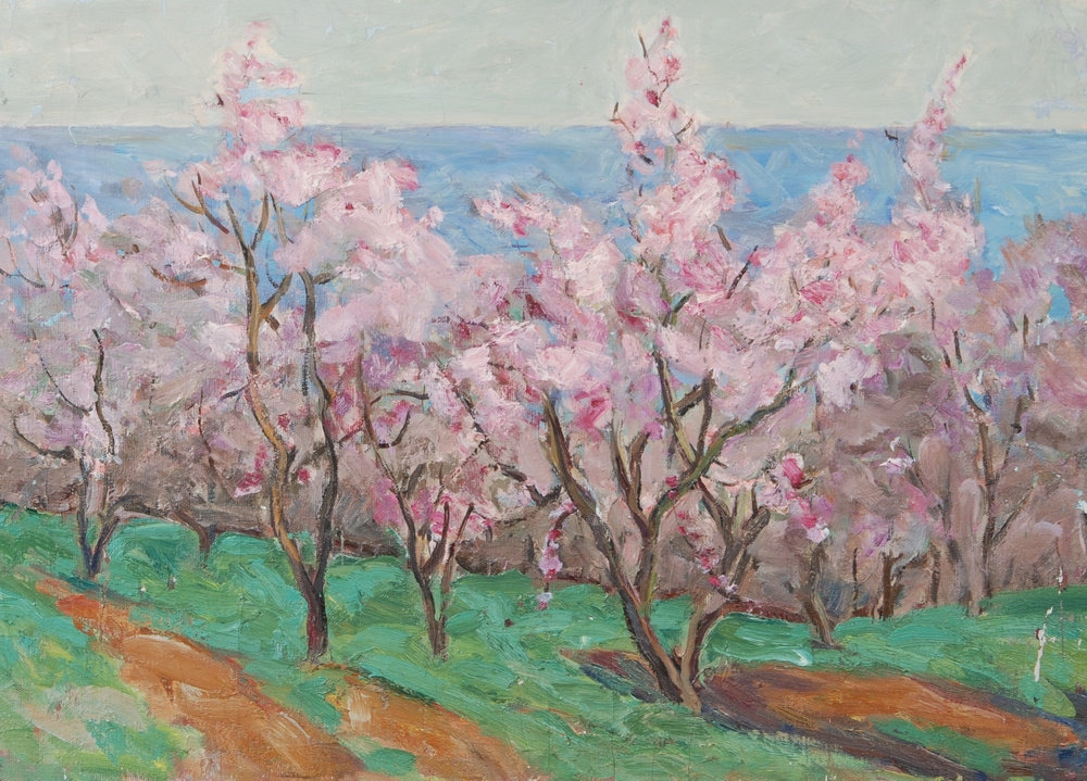 Grigory Alexandrovich Sretensky. Almonds in bloom. 1955 69x50