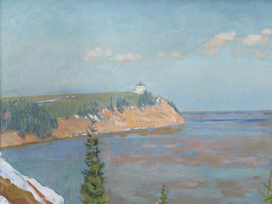 Stanislav Yulianovich Zhukovsky. Early spring near Vyatka. Fragment