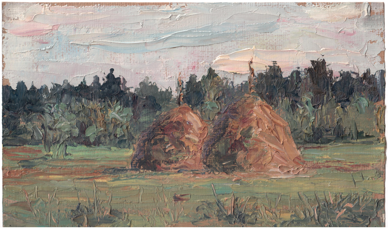 Arkady Pavlovich Laptev. Haystacks in a field
