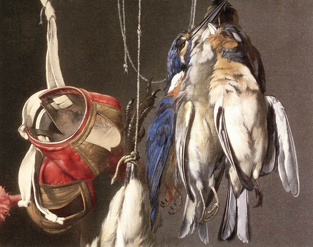 Willem van Aelst. Hunting trophies. Detail