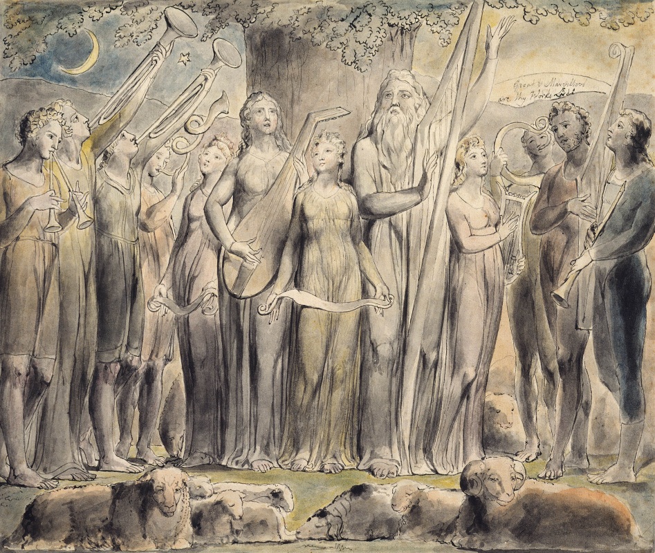 William Blake. The Book Of Job. A celebration of the prosperity of job, and his family