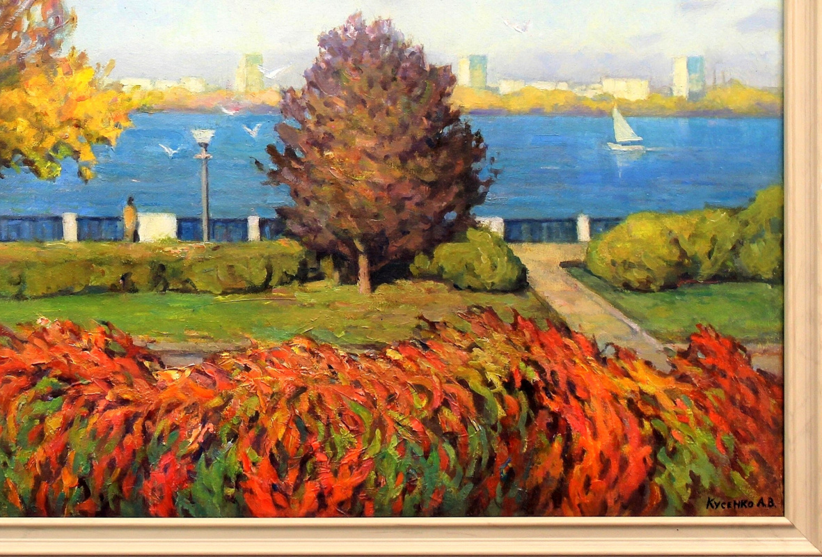 Embankment of the Dnieper 2023 canvas, oil 60 x 90 cm.