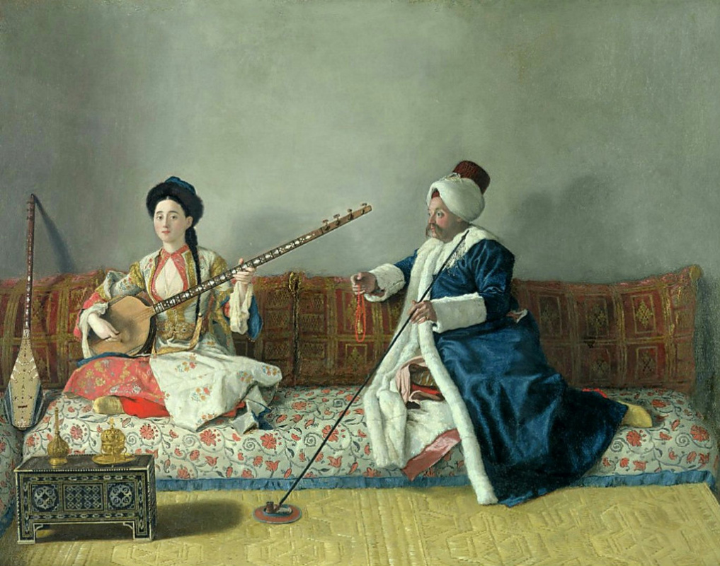 Jean-Etienne Liotard. Monsieur Levett and Mademoiselle Hlavní in Turkish costumes