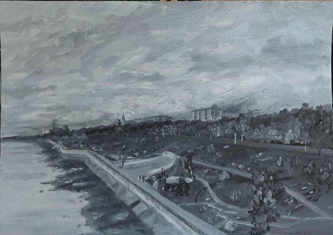 Egoshin. Perm embankment. Grisaille