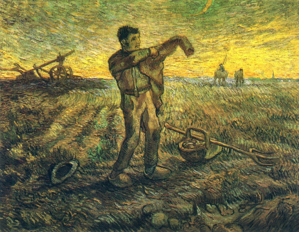 Vincent van Gogh. In serata: fine della giornata (basato su Millet)