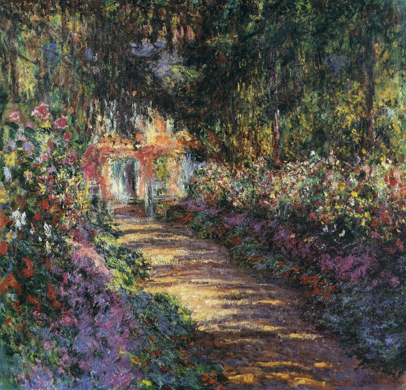 Claude Monet. The path through the garden at Giverny