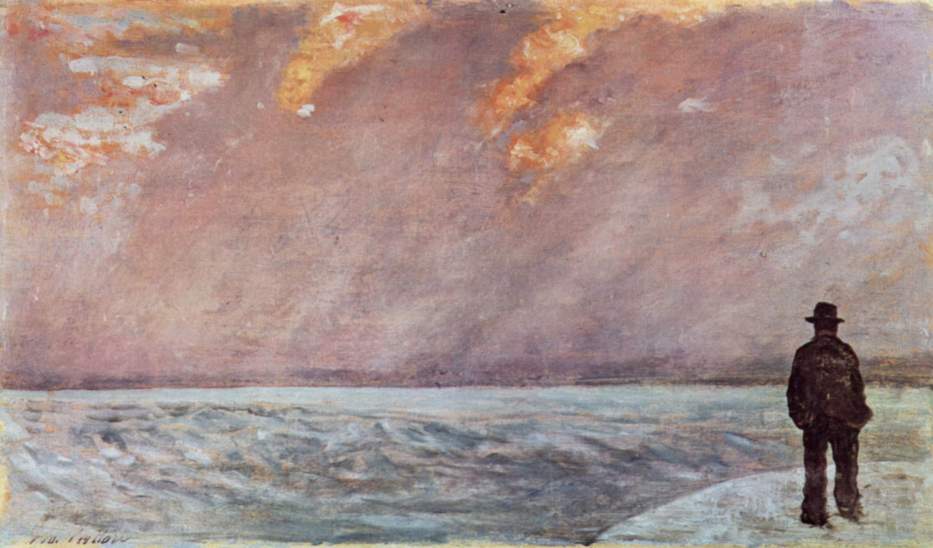 Giovanni Fattori. Sunset on the sea