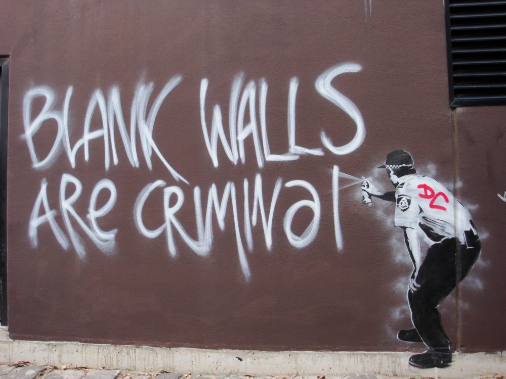 Banksy. Blank walls are criminal