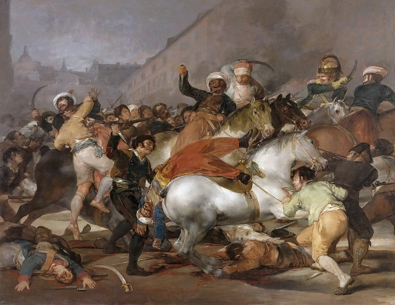 Francisco Goya. The uprising of 2 may 1808 in Madrid