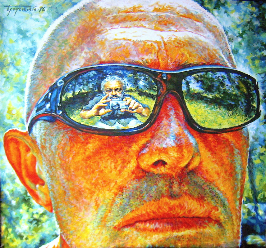 David Shikovich Brodsky. Self-portrait through glasses S. Bazileva