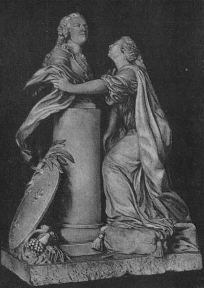 Étienne Maurice Falconet. France hugging a bust of Louis XV