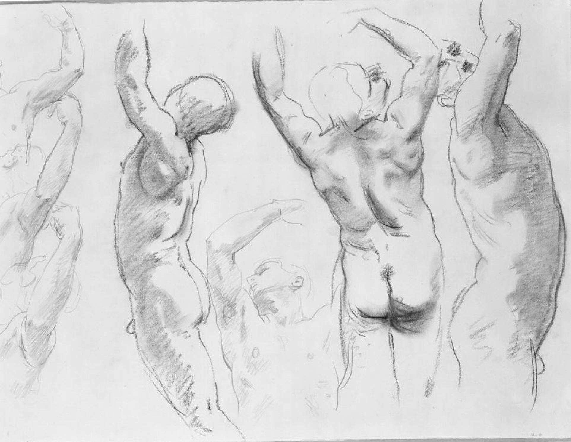 John Singer Sargent Bocetos de hombres desnudos, 1921, 63×48 cm:  Descripción de la obra | Arthive