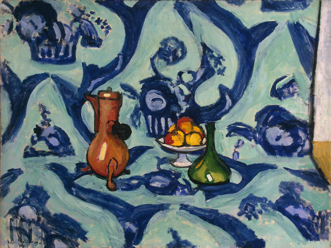 Henri Matisse. Still life with blue tablecloth